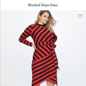 Red/black stripped dress